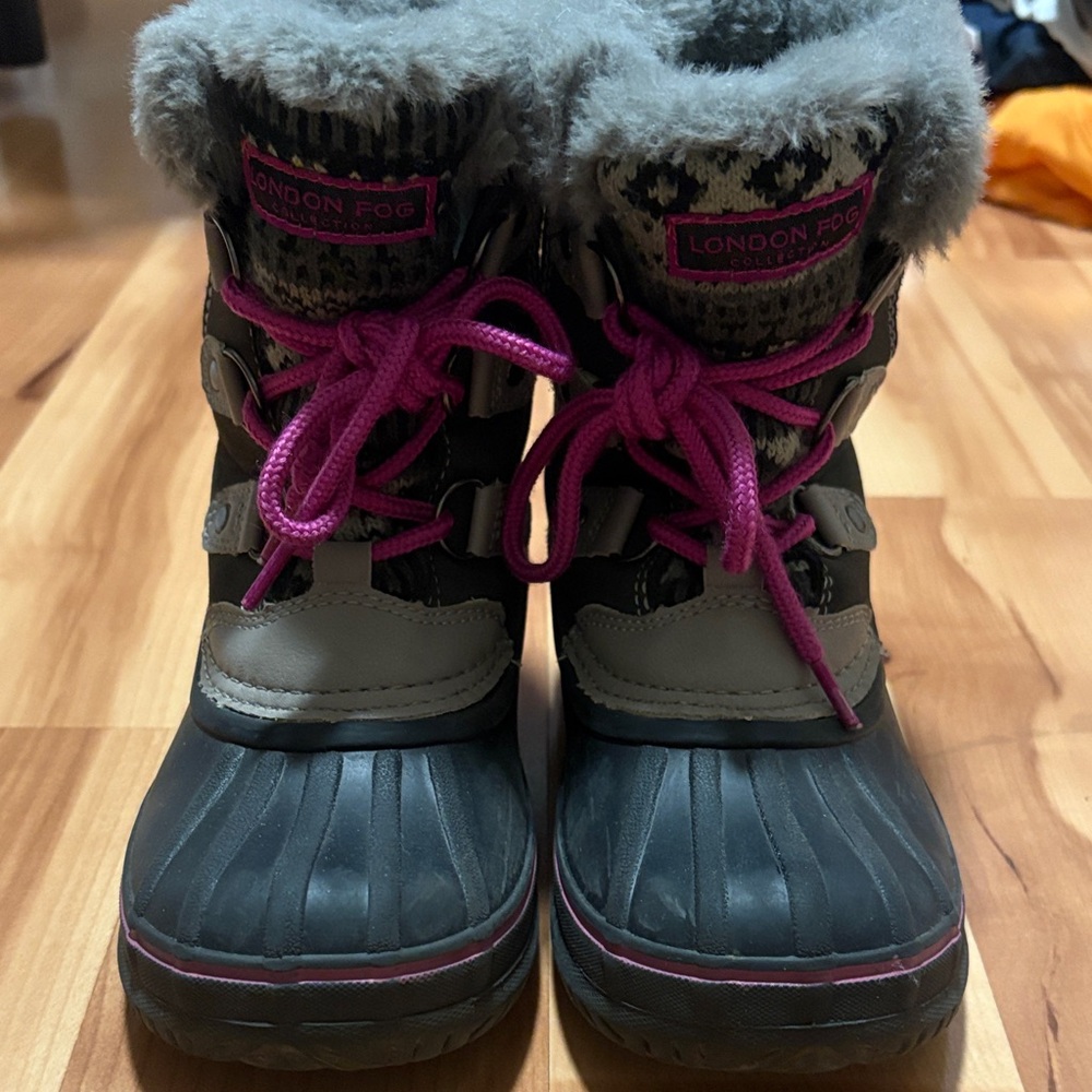 London Fog Children's Boots with Pink Accents